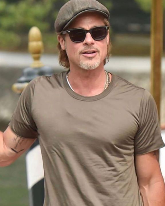 Spotté au Festival du Film a Venise, Brad Pitt et les solaires Garrett Leight…